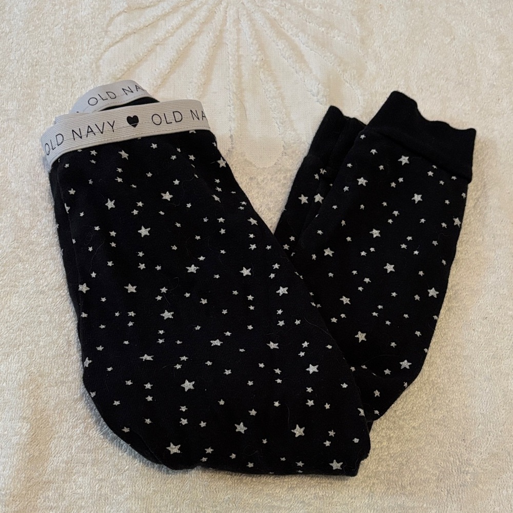 Old Navy Black Leggings with Silver Star Print